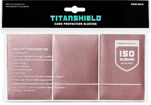 TitanShield (150 Rose Gold Sleeves) Compatible with MTG Magic The Gathering, Lorcana, Board Games and Trading Cards 2.5 x 3.5 66x91mm