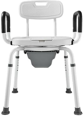 Toilettenstuhl Höhenverstellbar WC-Stuhl,Nachtstuhl für Erwachsene,Duschstuhl für Senioren,Badewannenhocker,für Patienten Senioren Behinderte und Schwangere A