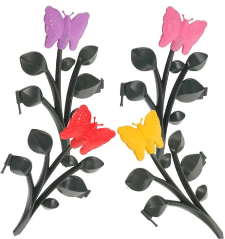 KONTONTY 4 Stück Garten dekorieren Zaun Blumentöpfe kunststoffzaun Miniatur-Lattenzaun Zaunlatten für Blumenbeete Haustierzäune für Hunde draußen dekorativer Zaun Weihnachtsbaum der Zaun