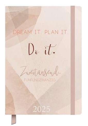 Buchkalender Jahresbegleiter Plan it - Kalender 2025 - Korsch-Verlag - Eine Woche auf 2 Seiten - Terminplaner - 13 cm x 18,5 cm