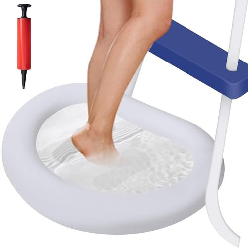 Bassin de bain gonflable pour les pieds - Piscine de pieds gonflable en PVC - Nettoyage des pieds - Semelle propre - Tapis de gravier - Blanc