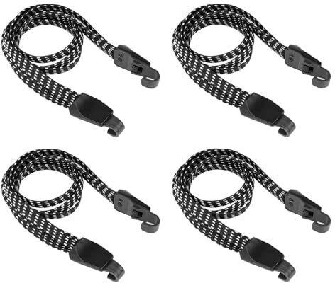 OSDUE Tie Down Straps,4 Pack Bike Luggage Straps with Hooks latex Tie Down Straps Tensioning Belts for Cargo Bicycle Motorcycle Helmet Camping Roof Luggage Bag (12 * 650mm)