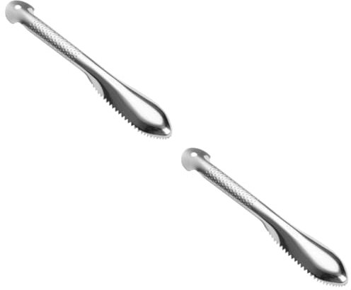 IMIKEYA 2pezzi per Pesci Acciaio Inossidabile Strumento Manuale per Rimozione Squame Utensile da Cucina Essenziale per La Preparazione di Pesce Fresco e Gustoso