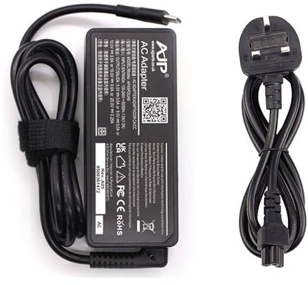 65W USB C Type C Laptop Charger for HP EliteBook 640 G11 Laptop Power Supply Adapter with UK Power Cord