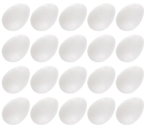 Homoyoyo 60pcs White Foam Easter Eggs for Crafts Painting and Decorating Kit for and Adults Creative Holiday Art Projects and Spring Activities