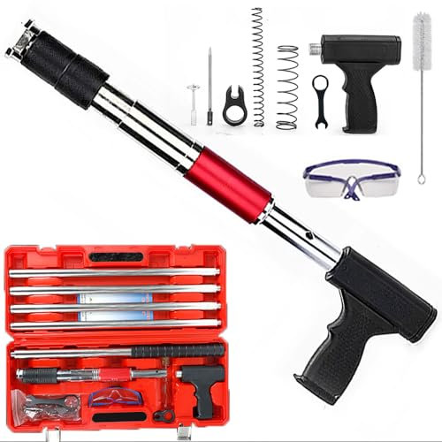 Pistola De Clavos,Pistola Clavos,Pistola De Uñas Ajustable, con 5-10pcs de clavos(8mm),Ajuste automático de la microfuerza e hilera automática de clavos de escoria para la fijación de paredes de casas