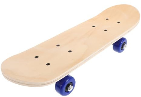 EXHUMKY Blank Skateboard Deck Für Handmalerei Skateboard Aus Ahorn Doppelseitiges Unbeschriftetes Design Mit Blauen Rädern Für Kreatives Gestalten Und Kunstprojekte