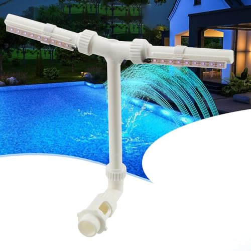 Fontana solare per piscina con luci RGB che cambiano colore, irrigatore regolabile per piscina con telecomando, spruzzatore a cascata per piscine sopra e interrate (A)