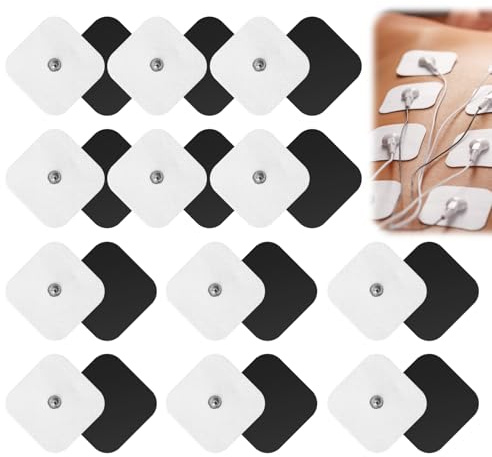 24 Stück Gerät Elektroden - 5x5 Cm Pads Mit 3,5mm Druckknopfverbindung Für SanitasTens Maschinen - Wiederverwendbare Klebe-Elektroden-Pads Für Nahezu Alle Körperbereiche