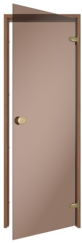 Sauflex Porta sauna ESSENTIAL 6 x 19 vetro di bronzo termico – telaio in legno, vetro di sicurezza