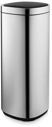 Swan Square Sensor Bin, Large 50L Capacity, Stainless Steel, SWKA4515SS