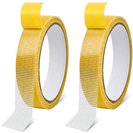 DIPZO Double-Sided Fabric Tape 2cm x 10m x 2R, Heavy Duty Hemming Tape for Clothes, Curtains, and Carpets, Strong Adhesive, Residue-Free