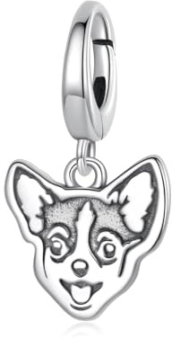 Kerraom Charms Bettelarmband Anhänger Hund für Armband und Halskette Anhänger - Kettenanhänger Silber 925 mit Clasp für Damen Welpe Charm Geburtstag Schmuck