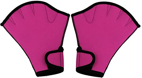 våtdräktshandskar, 1 par simhandskar for vattenträning vattentäthet vattenfit paddelträning fingerlösa handskar dykutrustning(Pink,M)