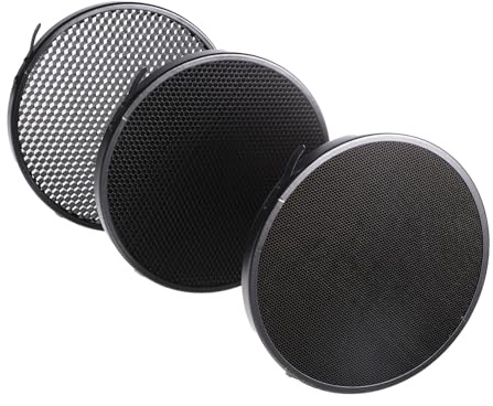 PLAFOPE Ensemble de Grille Nid d'abeille pour Réflecteur de Flash, Diffuseur Photo en Alliage D'aluminium Noir Fixation Rapide