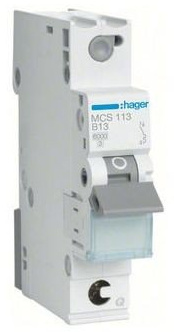 Hager Strömbrytare MCS113 1polig C13A 6kA QC 1M