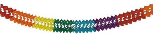 PAPSTAR 10 x Papiergirlande Rainbow Ø 16 cm, 6 m - Bunte Girlande aus Papier für Partydeko, Geburtstag, Events, Saal- & Raumdekoration