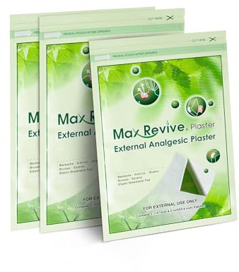 Max Revive® Plaster - 9 Patches External Analgesic Plaster 4.3''X5.9'' (3 Patches Per Package, 3 Packages)