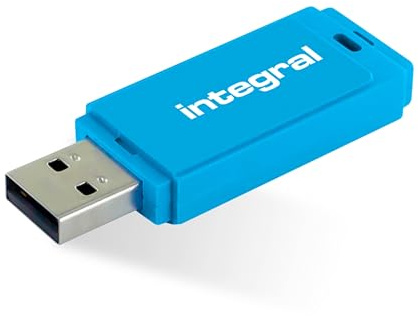 Integral 128GB Neon Blue USB 2.0 Flash Drive
