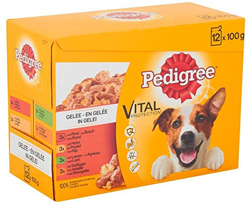Pedigree Hundefutter Nassfutter Rind, Huhn, Geflügel, Lamm 12x100g
