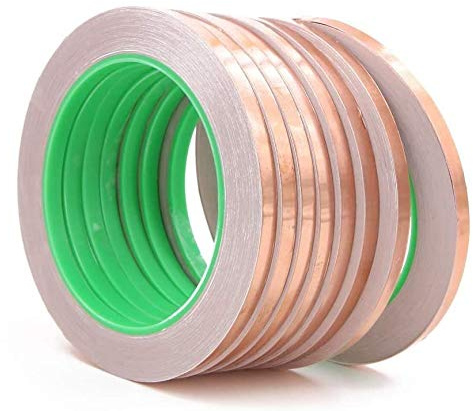 Bandes de feuille de cuivre 8PCS, adhésif conducteur double face pour le blindage EMI, anti-limaces, circuits de papier