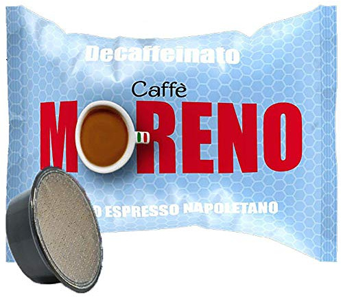 CAFFE’ MORENO – Box 100 Capsule Moreno Mio, Decaffeinato Espresso, Compatibili con Macchine da Caffè Lavazza* A Modo Mio*, Miscela Dek dal Gusto Delicato e Aromatico, 7g per Capsula
