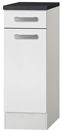 idealShopping GmbH Küchen Unterschrank mit Arbeitsplatte Oslo U306-9 in weiß 30 cm