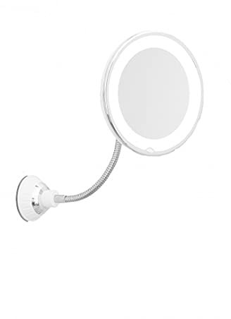 VENTEO | Miroir Coiffeuse grossissant avec lumière LED Rotatif à 360° | Miroir Mural avec Bras Flexible et Ventouse puissante | Miroir Salle de Bain