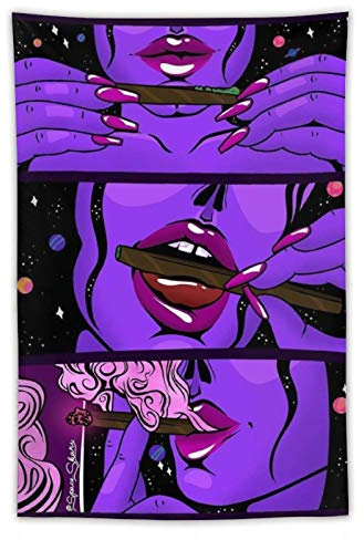 NiYoung Hippie Hippy Wall Art Trippy Smoke Cool Girl Art Large Mysterious Wall Hanging for Bedroom Dorm Accessories Mandala Yoga Picnic Mat Ethnic Tapestry