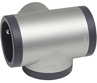LEGRAND - Enchufe multitoma Triplite – 3 Tomas Laterales en T con Tierra – Seguridad Infantil integrada – Aluminio y Gris Oscuro