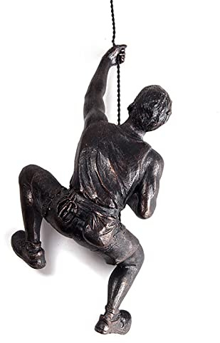 ADSEA Climbing Man Resin Iron Wall Sculpture,Hanging 3D Climbing Man Decoration Sculpture for Figures Creative Retro Present Statue Decor-Left Bronze