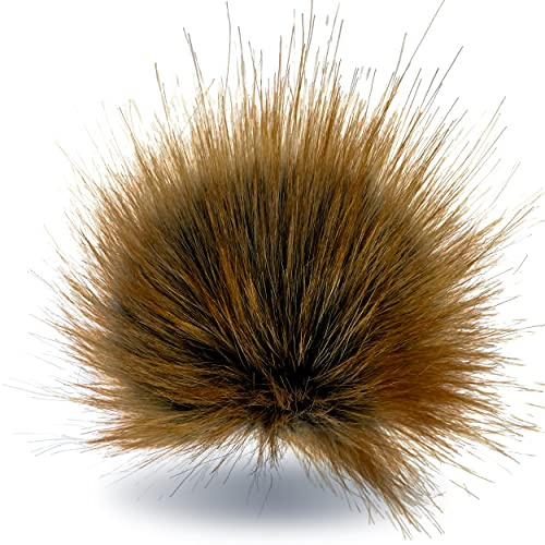 Wohnkult 10-12cm Kunstfell Bommel Pelzbommel Fellbommel Pompon Mützen Anhänger| 16 (Braun & Schwarz)