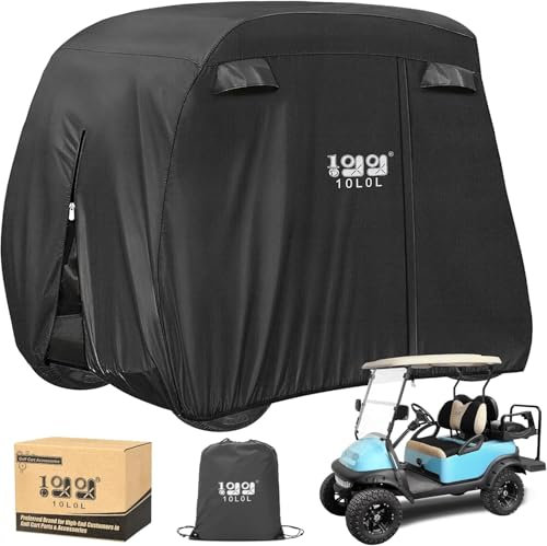 10L0L Golfplatzgeräte,Golfmobil-Zubehör,Golfwagen-Abdeckung für 4 Passagiere, passend für EZGO/Club Car/Yamaha, 400D wasserdicht