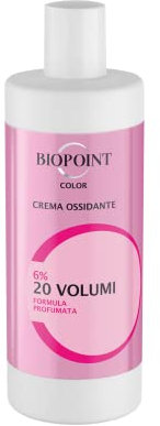 Biopoint Color - Crema Ossidante 6% 20 Volumi per Capelli, Migliora la Performance del Processo di Colorazione, Dona la Massima Aderenza del Colore sul Capello, 360 ml