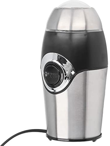 Moulin à café en grains Moulin à épices à café électrique Moulin à herbes avec lame en acier inoxydable pour cafetière à froid et moulin à expresso Herbes Grain de poivre EU 220V(Le noir)