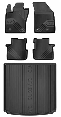 MOTOS Set di tappetini in gomma e tappetini per il bagagliaio per Fiat Tipo dal 2015 Migliorare il comfort di viaggio con tappetino antiscivolo auto 3D- tappetini per tutte le stagioni auto, protezion