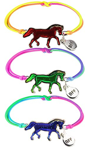 KOUHA Bracelet d'Humeur pour Enfants de Cheval Bracelet d'ambiance pour Cadeau d'Anniversaire Fille