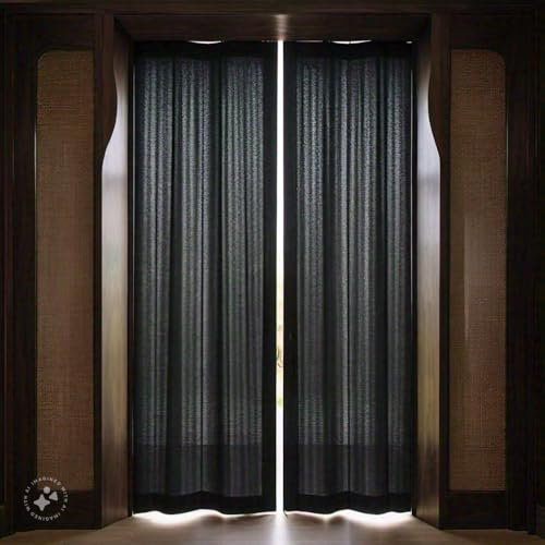 Steexu Door Fly Screen Heavy Duty - Black 99x210cm with Magnet Net Curtain - Pet and Kids Friendly Auto Close Nets Keep Flies Out - Mosquito Net for Patio Balcony and Living Room -