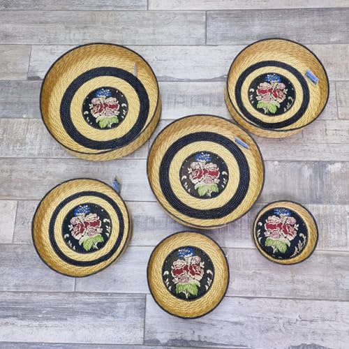 Cesto Cestino Portapane Carasau sardo canestro porta pane broccato costume sardo (32 x 7 cm)