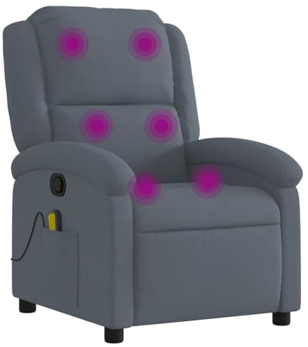 vidaXL Massagesessel Dunkelgrau Samt
