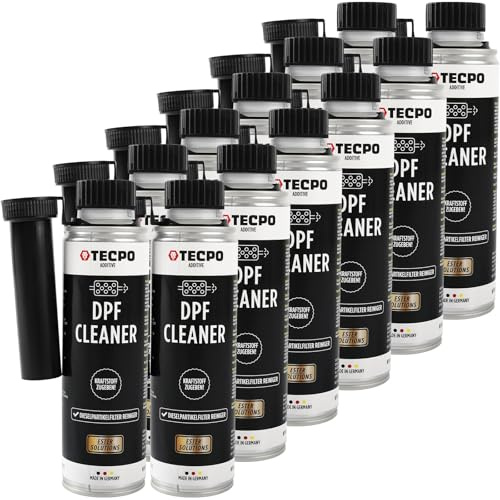 TECPO 12x Partikelfilter Reiniger Diesel DPF, 300ml DPF Diesel Reiniger Additiv Zusatz Kraftstoffzusatz Dieselpartikelfilter Reiniger Dieselkraftstoffadditiv (12er-Pack)