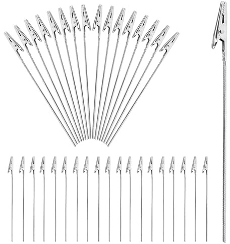 Metalldraht Krokodilklemmen,50 pcs 15cm Foto Clip Halter Memo Clip Zettelclips für Fotokarte Hinweis Memo Büroklammer, DIY Hochzeit Geburtstag Party Tischdeko Tischdeko(15cm)