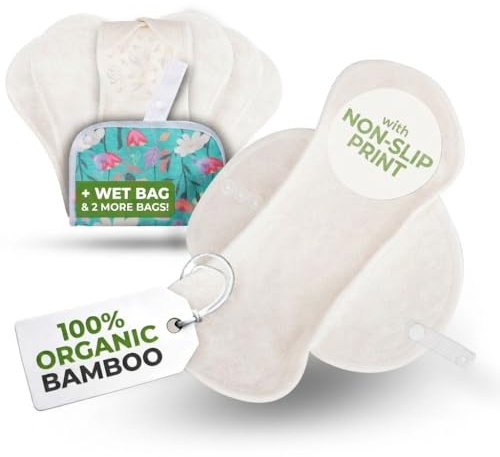 Natissy Protège-Slips Lavables en Coton Bio pour Femme, Pack 7 (Taille S)
