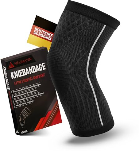 NEUMANN® Kniebandage - Kniestütze mit Kompression am Kniegelenk, Meniskus und Kreuzband - Orthopädische Passform für Männer & Frauen - Gegen Arthrose und Schmerzen (Eine Bandage, Gr. L)