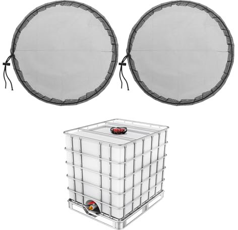 PATIKIL 225mm IBC Couvercle Filtre 2 Paquet Mesh Couvercle pour Eau Pluie Réservoir Polyester Noir