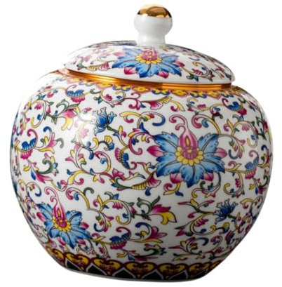 HGZLQKD Porcelain Canister Tea Storage Container Tins Jar Decorative Large Capacity Moisture Proofs Tank Tea Caddies for Tea Sugar Salts