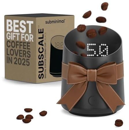 Subminimal Subscale Digital Dosing Cup with LED Display – Sleek & Precise Scale - Dosing & Brewing Accessories, Measures Coffee Grounds for Espresso - Coffee Lover Gifts - Black