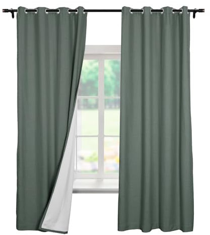 Blackout Jadeite Curtains 96 Drop Solid Thermal Insulated Panels for Bedroom Patio Sliding Glass Door 84 x 96 Energy Efficient Room Darkening Window Treatment