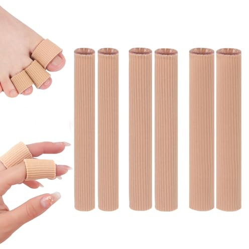 6 Stück 3 Größen Zehenpolster Silikon,Zehenkappen Pad,Gel Zehenpolster,Schlauchbandage Druckschutz Für, Blasen, Schwielen Und Finger, Für HüHneraugen Schwielen Daumenvalgus Zehenschutz Großer Zeh