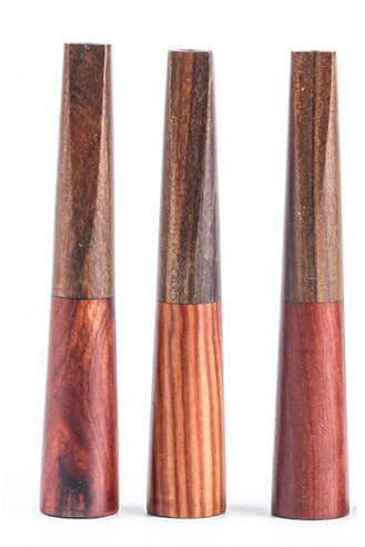 Tingyilan 3pcs in Legno di Mogano a Forma di V Bit Stelo portasigarette portasigarette Fatto a Mano in Legno Vintage per Sigaretta Standard